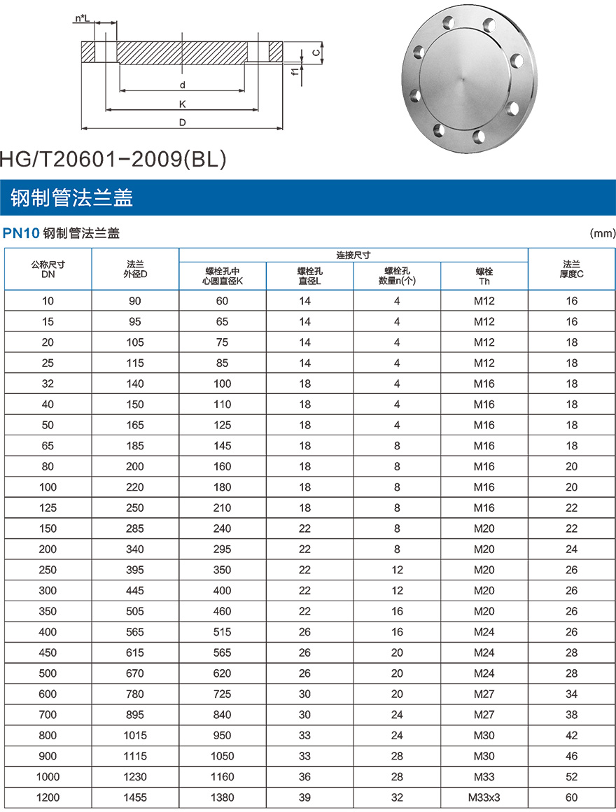 PN10帶頸對焊鋼制管法蘭